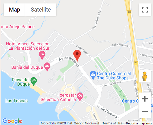 Map showing the location of Terrazas del Duque